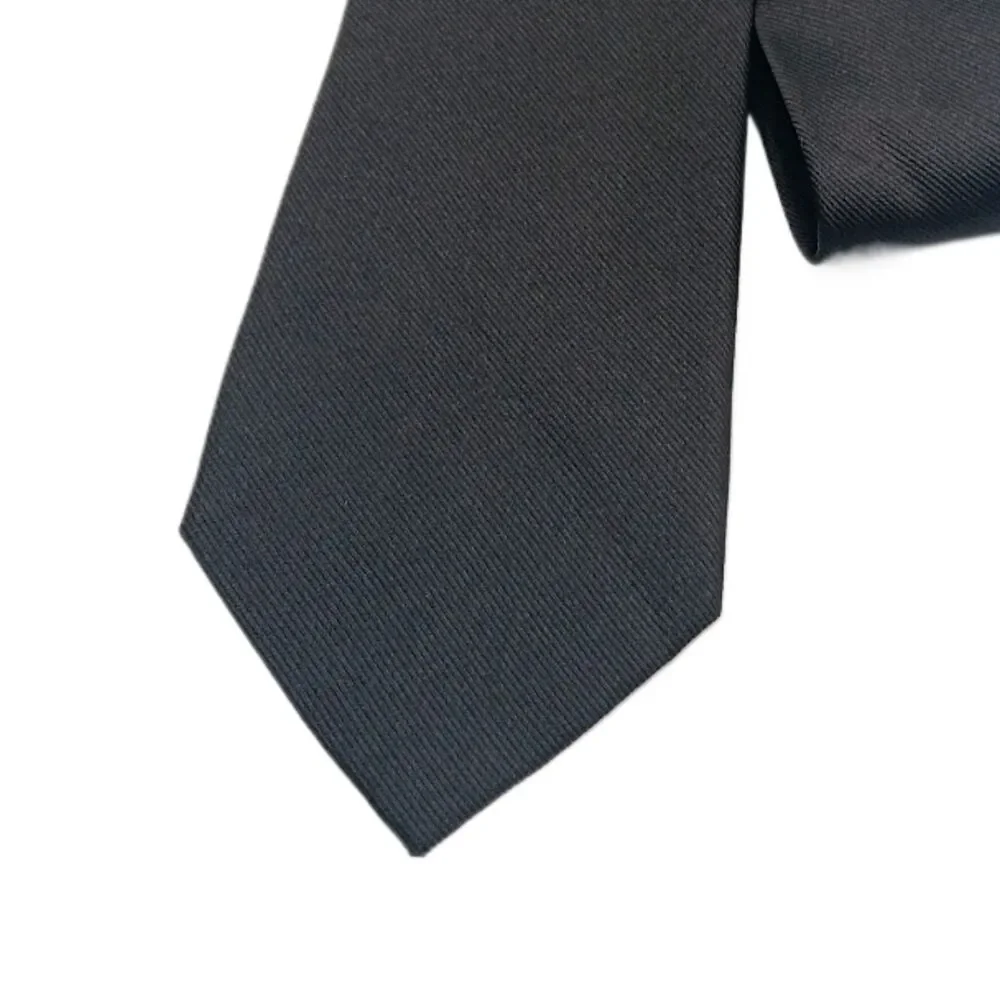 Stafford Silk Tie Mens 61.5” Solid Black Textured Classic Formal Corpcore New
